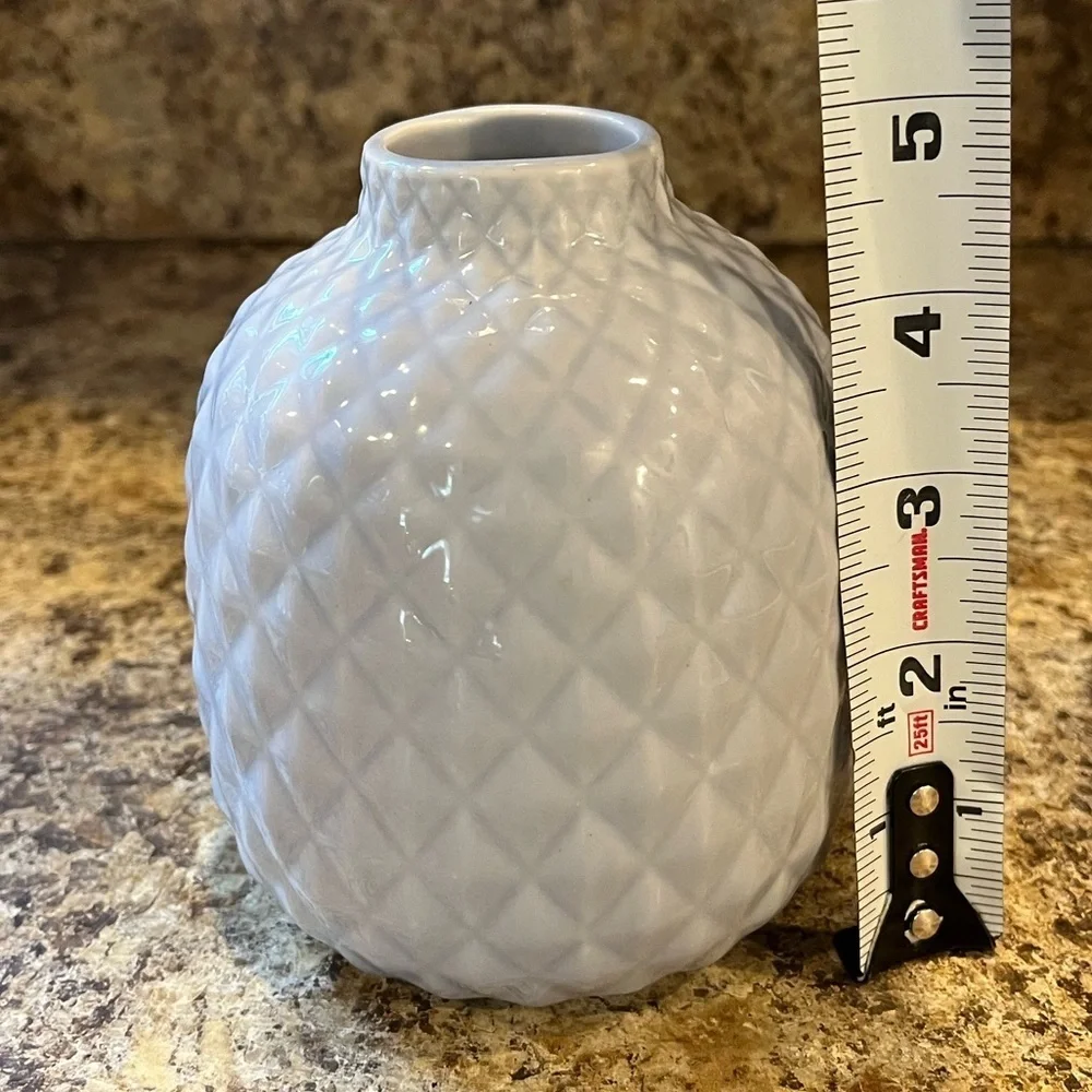 IKEA Textured Pale Periwinkle Ceramic Vase